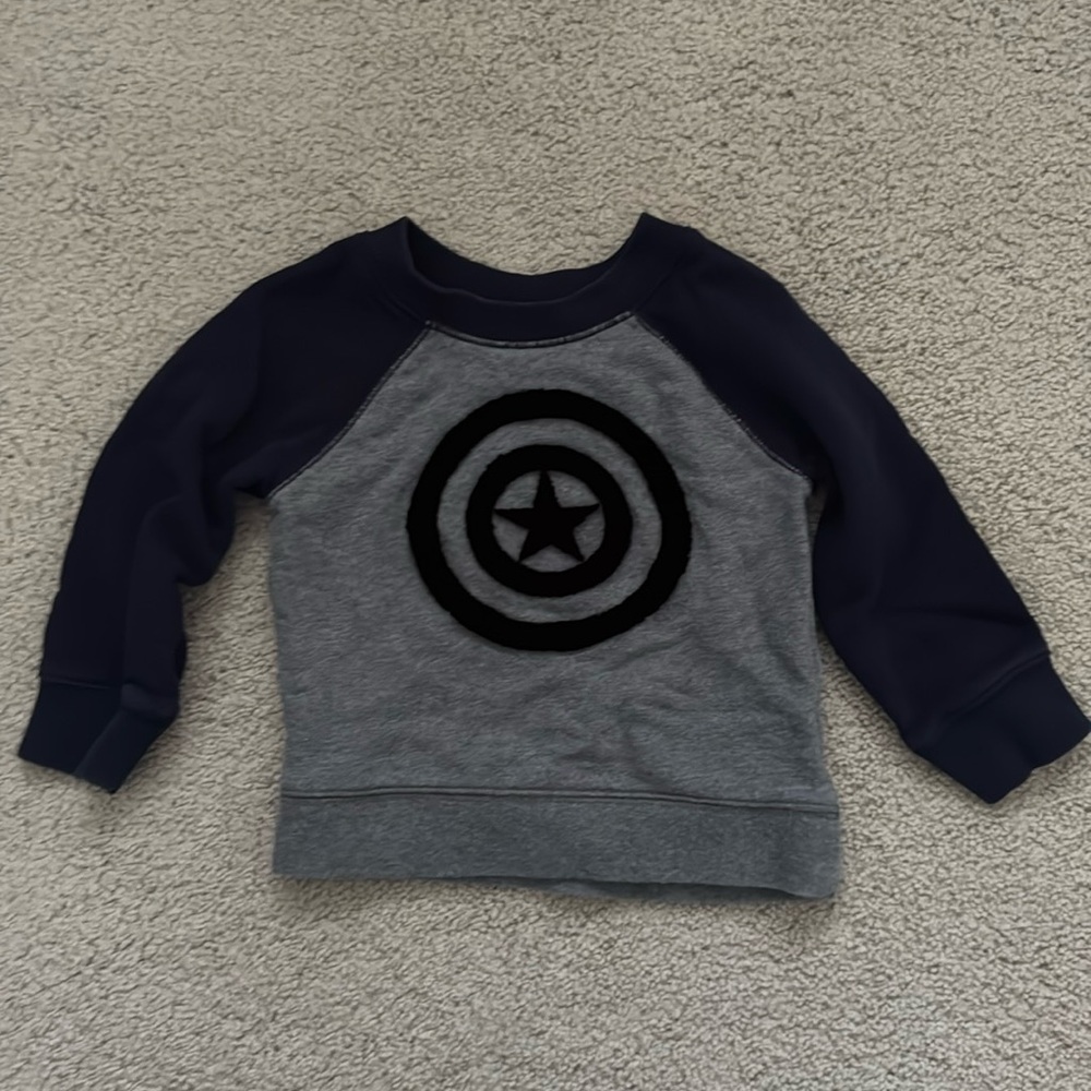 Hanna Andersson x Marvel Captain America Logo Sweatshirt in Size 18-24 Months